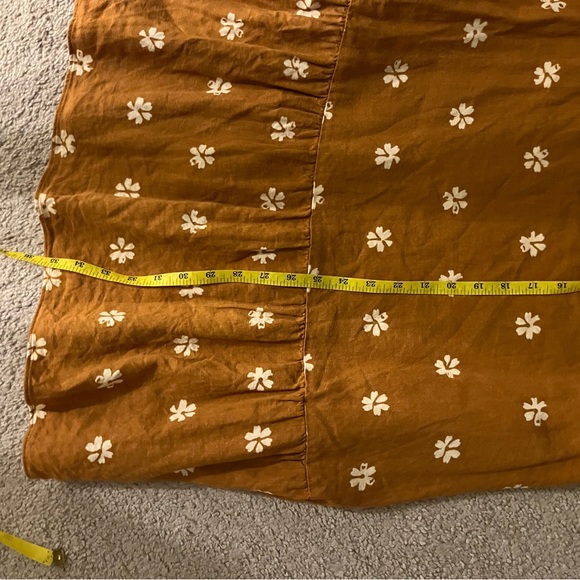 Sonoma Yellow Brown Ruffled Tiered Sundress, Boho, Summer, Festival, Cottagecore - Picture 6 of 6